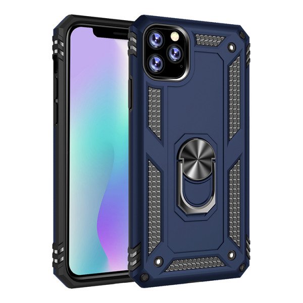 Wholesale iPhone 11 Pro Max (6.5in) Tech Armor Ring Grip Case with Metal Plate (Navy Blue)